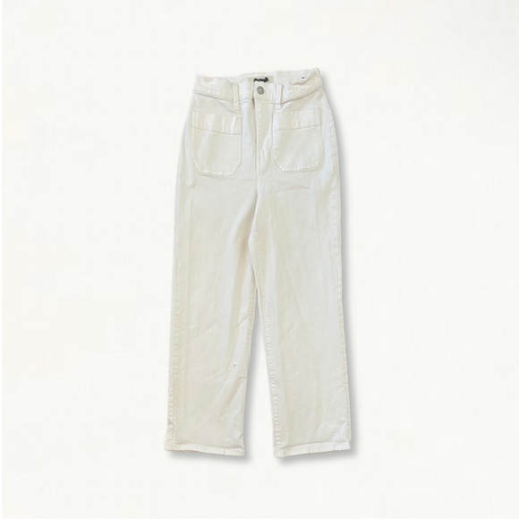 Madewell Slim Wide-Leg Jeans in Tile White Patch Pocket Edition Pants Size 25 - Picture 3 of 12